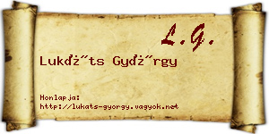 Lukáts György névjegykártya