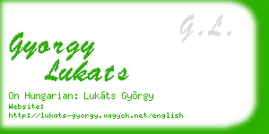 gyorgy lukats business card