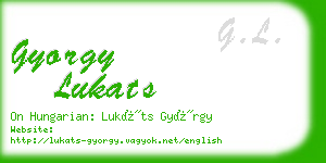 gyorgy lukats business card